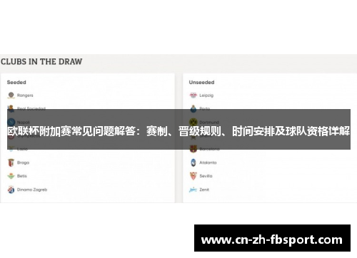 欧联杯附加赛常见问题解答:赛制、晋级规则、时间安排及球队资格详解 欧联杯附加赛常见问题解答:赛制、晋级规则、时间安排及球队资格详解